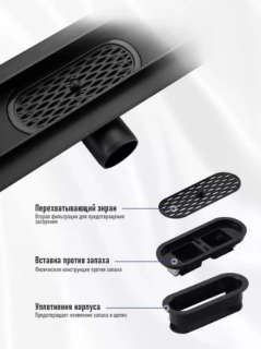 Душевой лоток Gappo G86007-56 60 см чёрный